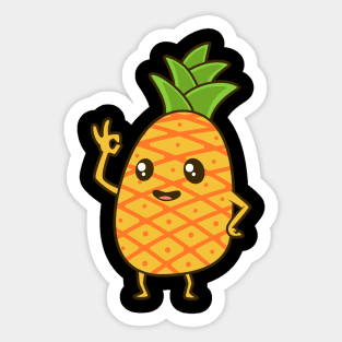 Kawaii Cartoon Pineapple Sticker